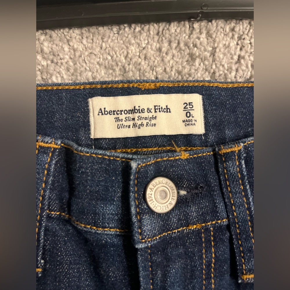 Abercrombie & Fitch Dark Blue Denim Jeans Size 25 NWT - Picture 6 of 7